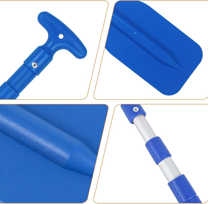 DEDU Boat Paddle Telescoping 2 Pack, Boat Oars Collapsible Emergency Paddle 21"-43" Adjustable, Telescoping Canoe Paddle Aluminum Shaft Anti Slip for Kids and Adults - Image 5